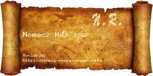 Nemecz Rózsa névjegykártya